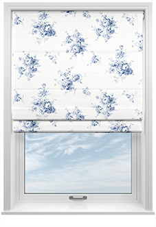 Shabby Chic by Rachel Ashwell Sunbleached Floral, China Blue - Roman Blind